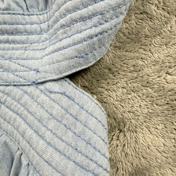 Love the Label Mini Dress Women S Light Blue NEW Cutout Puff Sleeve Cotton Boho - Picture 9 of 9